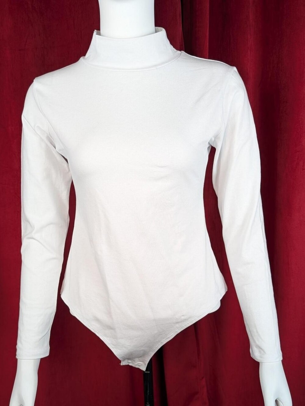 Natural Uniforms White Modern Fit Luxe Stretch Long Sleeve Turtle Neck Body Suit